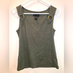 (M) Spencer Jeremy Navy Green Tank Top
